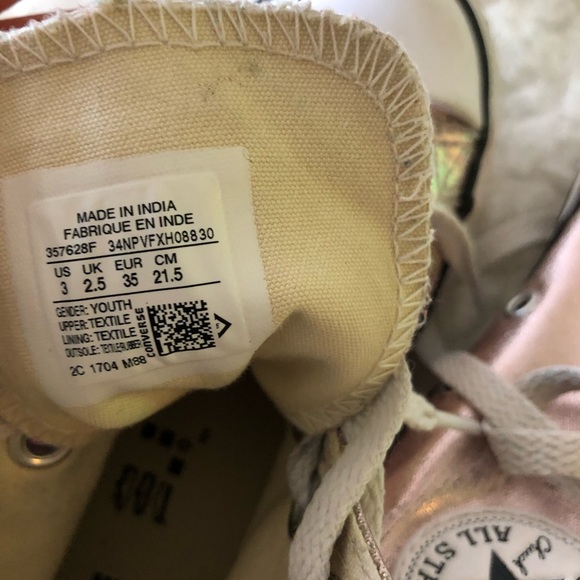 Converse Metallic Pink Converse Size 3 - Picture 5 of 5